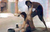مردی که در حمام زنانه کار می کرد / عکس