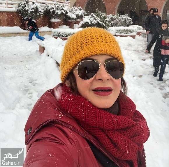 عکسهای بازیگران و هنرمندان در روز برفی تهران