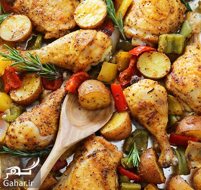 دستور تهیه مرغ و سیب زمینی تنوری