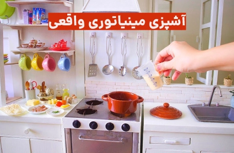 آشپزی مینیاتوری با وسایل مینیاتوری + فیلم