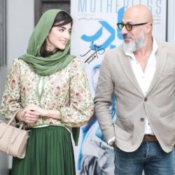 تصاویر پردیس پور عابدینی و امیر آقایی در اکران مردمی فیلم بی مادر