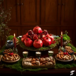 تزیین شب یلدا برای مدرسه +  20 عکس تزیین میز یلدا