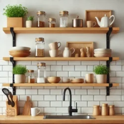 شلف چوبی ترکیب زیبایی و کاربردی در دکوراسیون داخلی