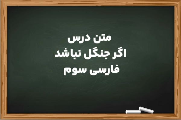 متن درس اگر جنگل نباشد فارسی سوم کامل + درک مطلب، واژه ها